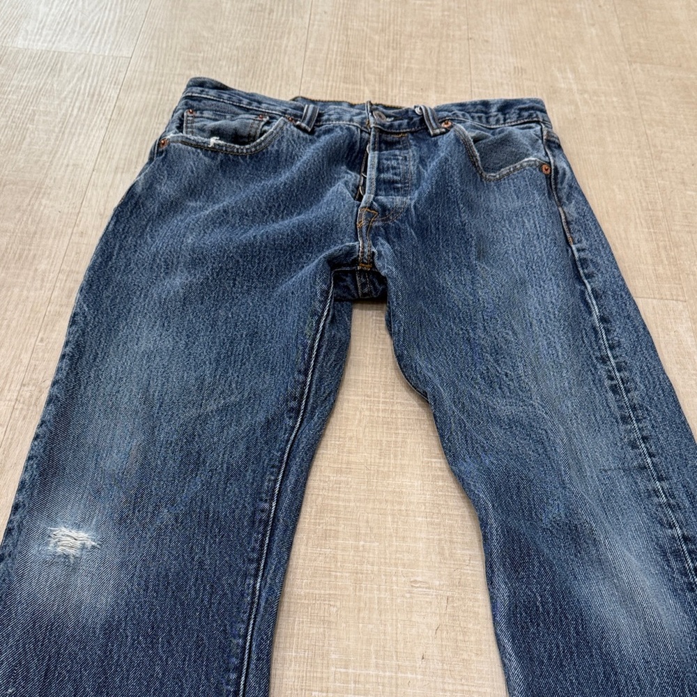 Levi's 501 Original Fit Jeans w30 L30 Button Fly Vintage Classic Straight Icon - Picture 6 of 13